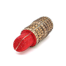 Charger l&#39;image dans la galerie, NEWEST fashion Luxury women evening party designer funny hot lipstick seductresses full crystal clutches sexy pinkie purses

