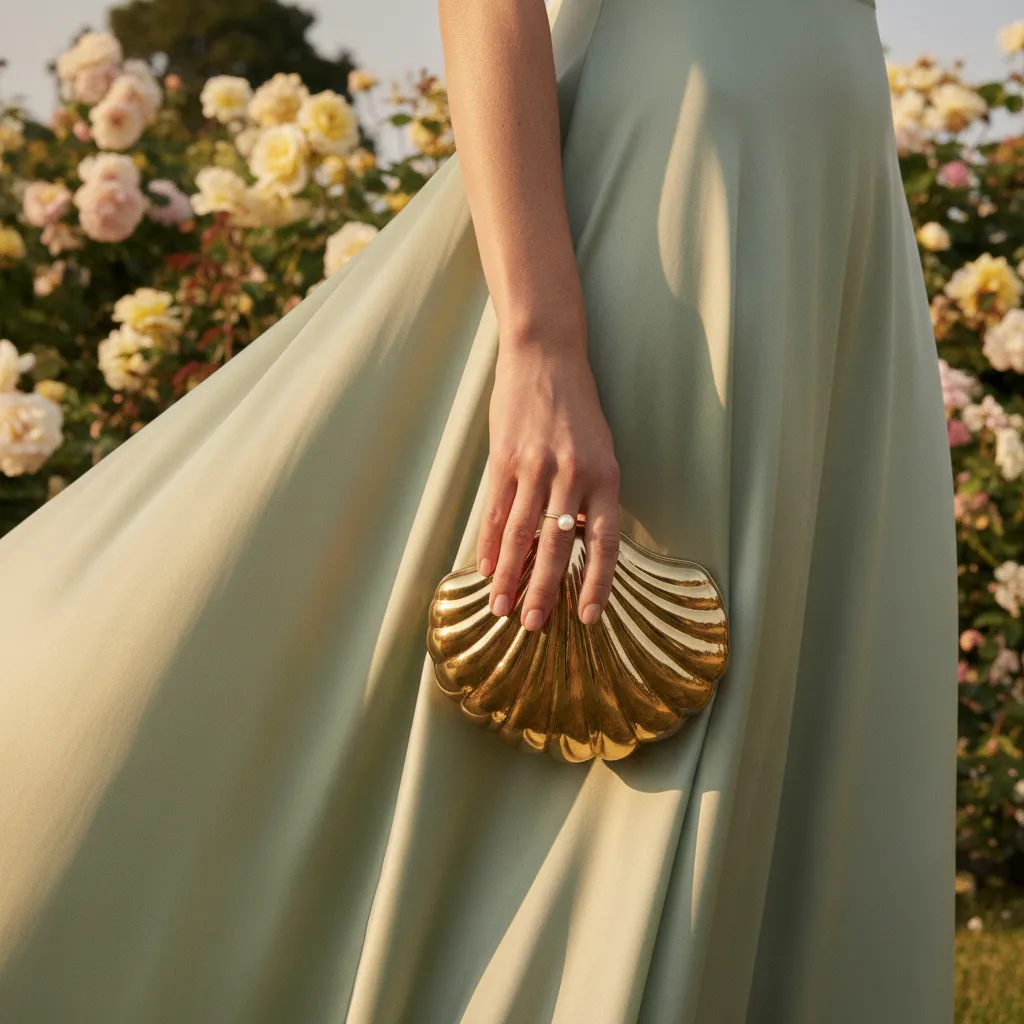 Minaudière sculpturale en laiton doré façon coquillage : la tendance 2026 qui transforme le sac du soir en objet d'art portatif