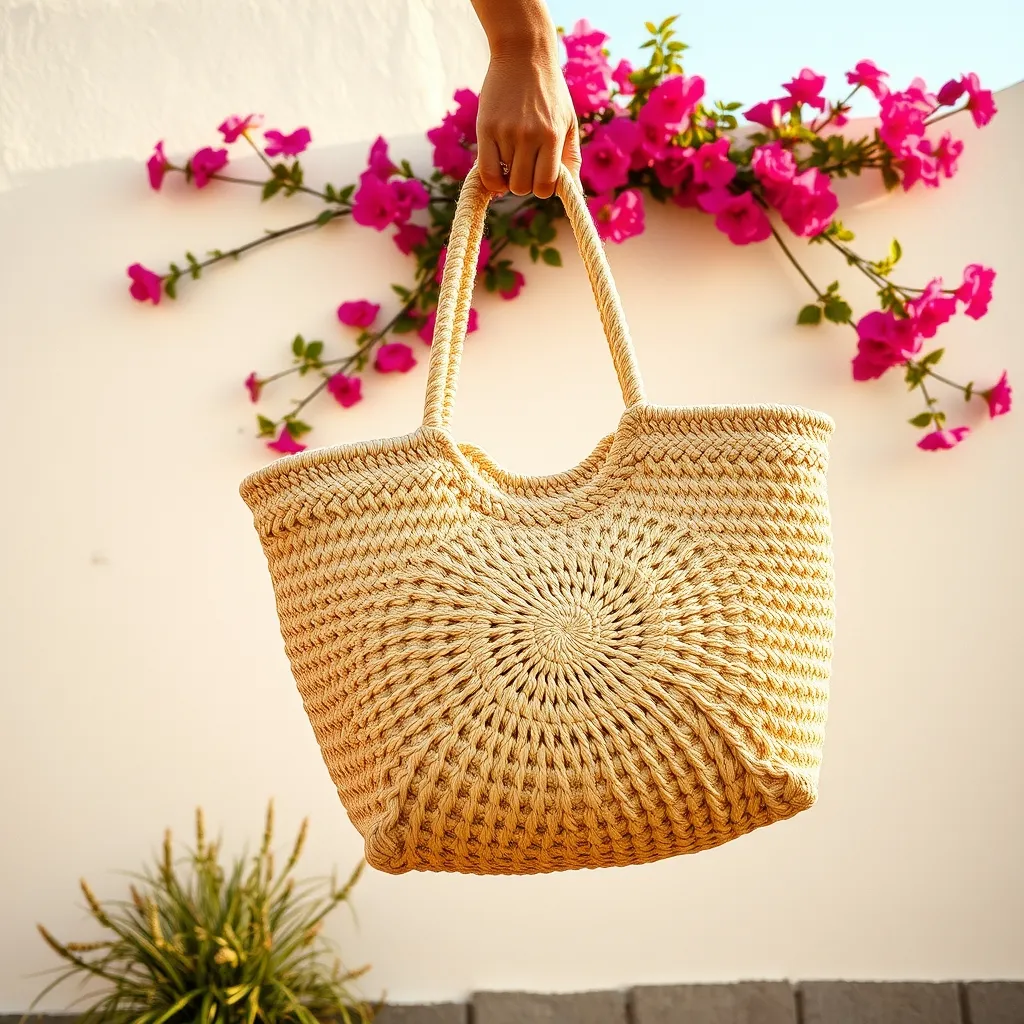 Le tote oversize en raphia naturel demande entre 15 et 25 heures de crochet artisanal