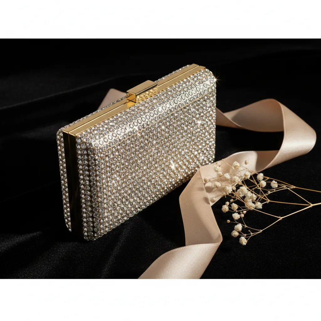 Chaque minaudière en cristal nécessite environ 6 000 pierres posées à la main, un travail de quatre jours ouvrés