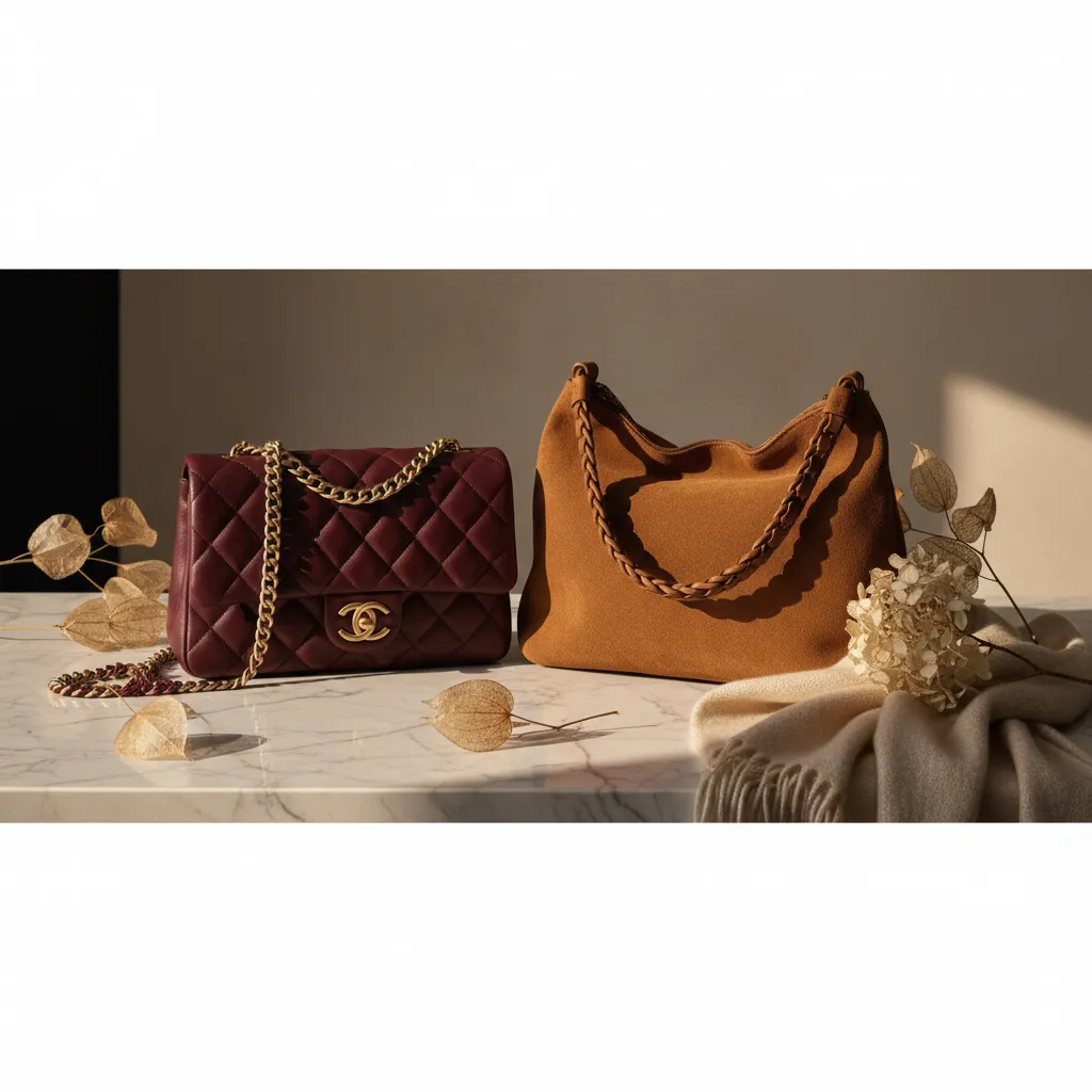 Le matelassé burgundy et le daim cognac : les deux matières signatures de la saison automne-hiver 2025