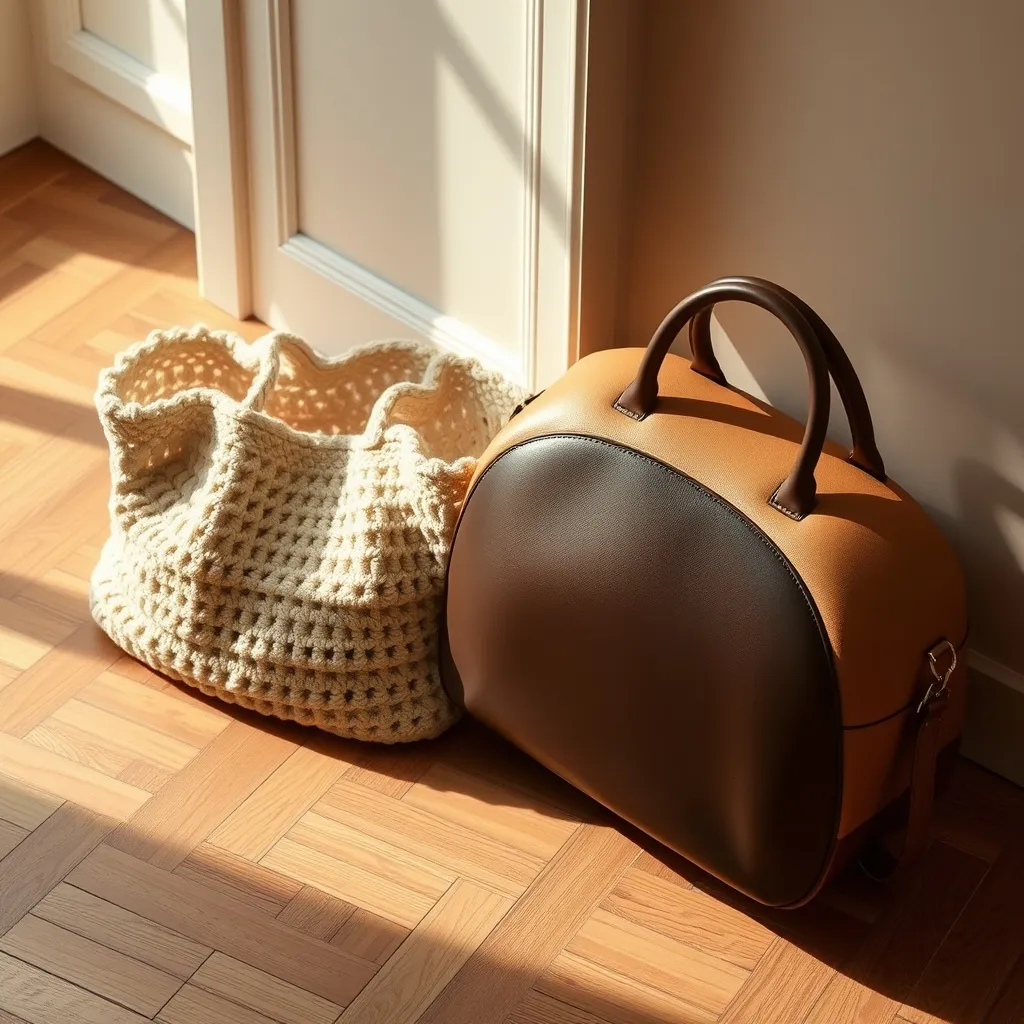 Crochet artisanal et bowling bag bicolore : deux formats qui misent sur le savoir-faire manuel
