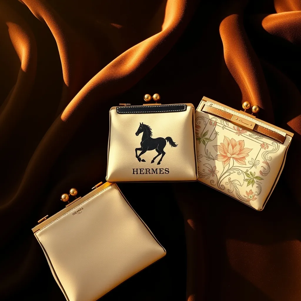 Minaudières en soie Hermès : chaque saison apporte de nouveaux motifs issus des carrés iconiques de la maison