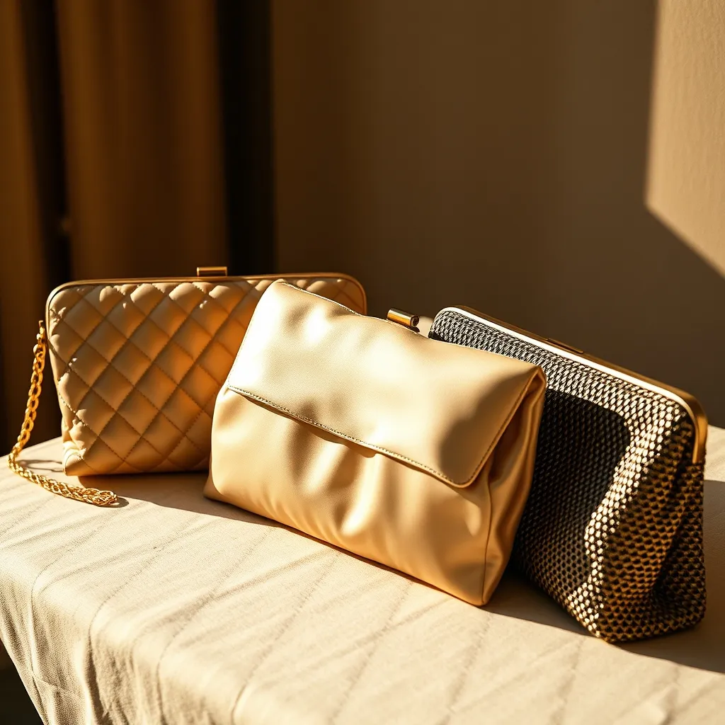 Agneau matelassé, satin duchesse, maille métallique : trois matières, trois expressions de la pochette du soir