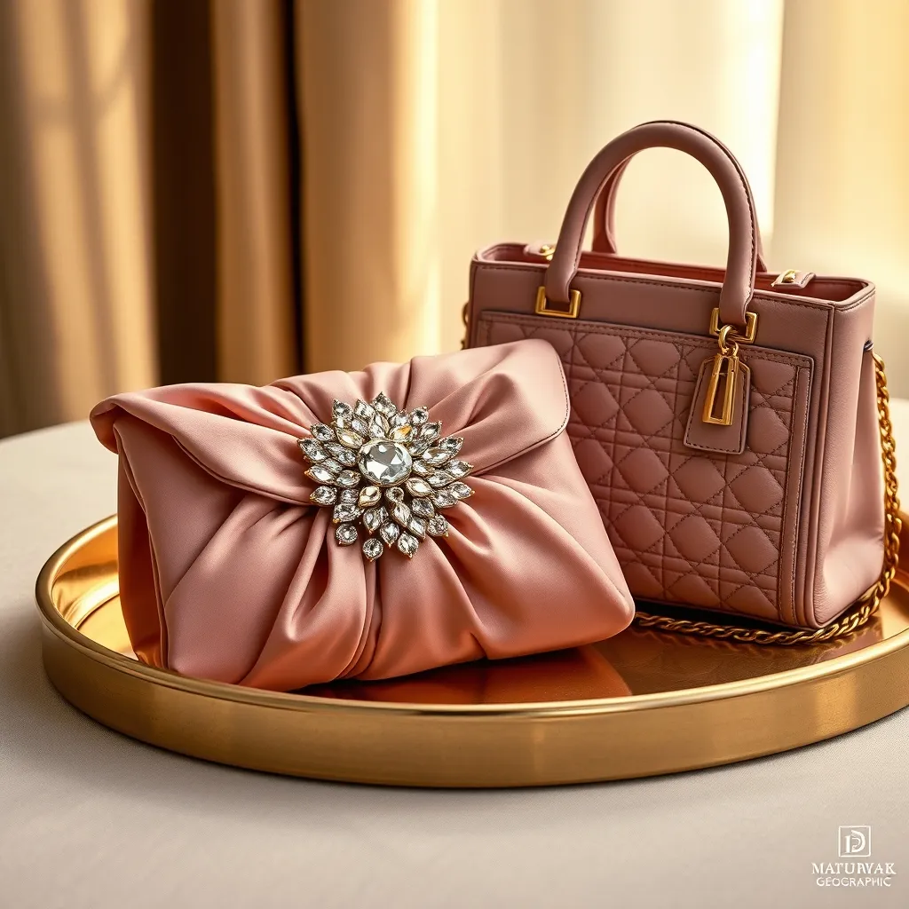 Roger Vivier Flower Strass en satin et Dior Lady Micro en agneau cannage : deux approches du rose poudré entre 1 650 et 3 200 euros