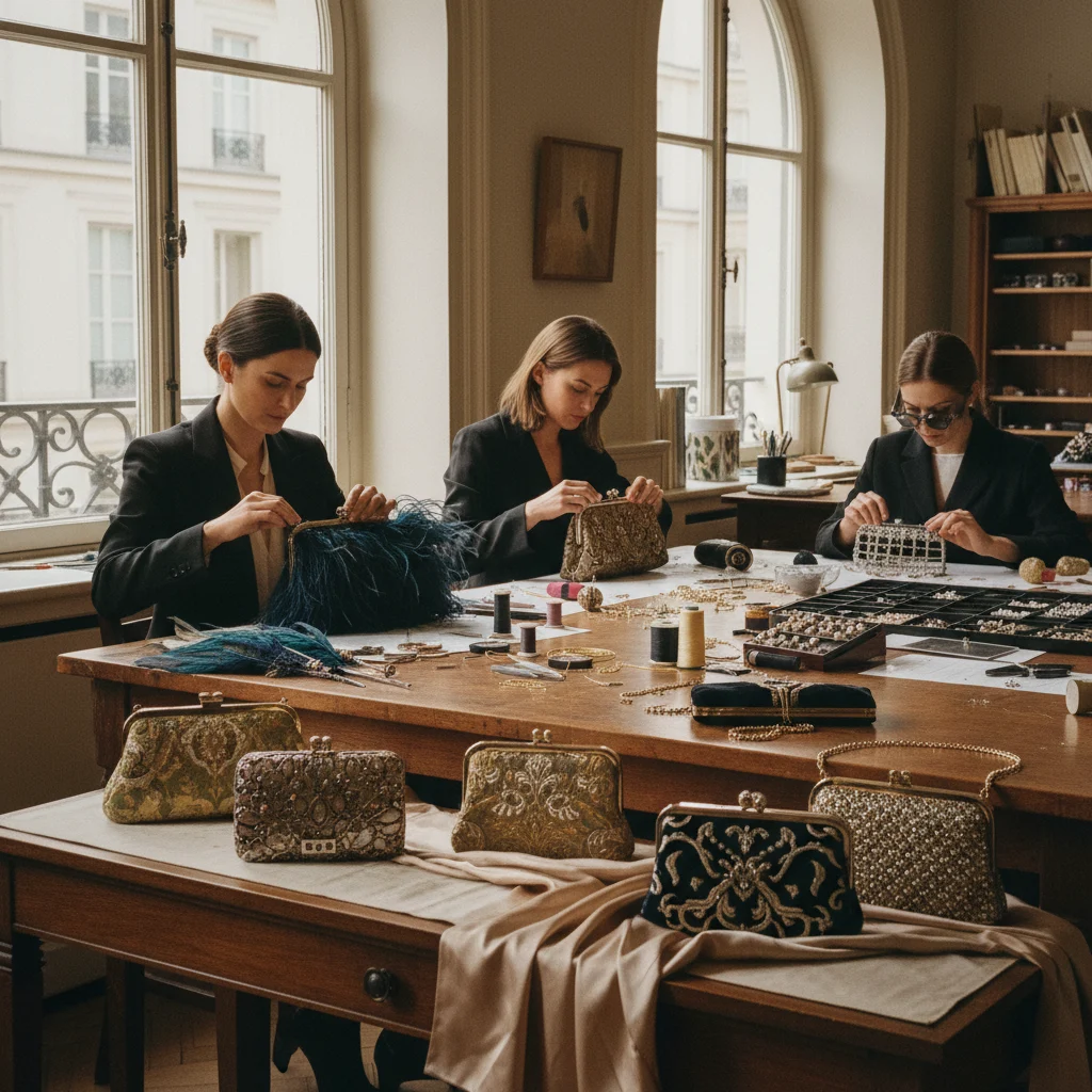 Savoir-faire de la minaudière : plumassiers, brodeurs, sertisseurs