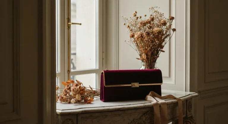Pochette bordeaux mariage : le ton automnal