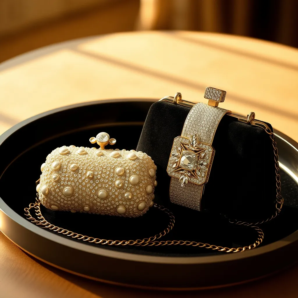 Minaudière cristal et pochette à boucle strass : deux expressions du luxe ivoire pour la cérémonie