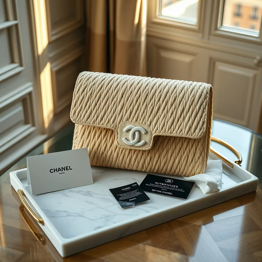 Seconde main certifiée : une pochette Chanel en raphia se négocie avec 40 à 45 % de décote sur Vestiaire Collective