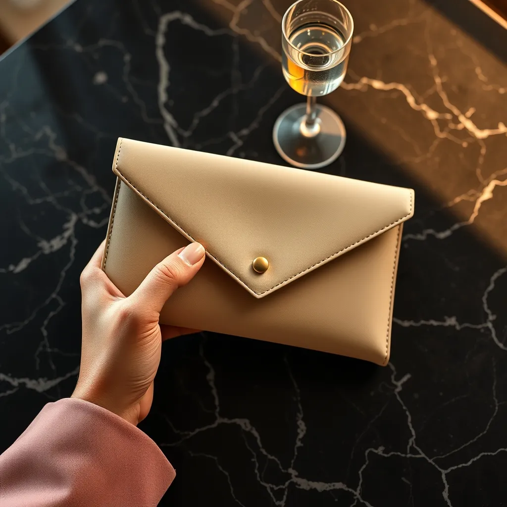 Le fermoir magnétique d'une pochette enveloppe en veau lisse : le compromis idéal entre fluidité d'accès et maintien sûr