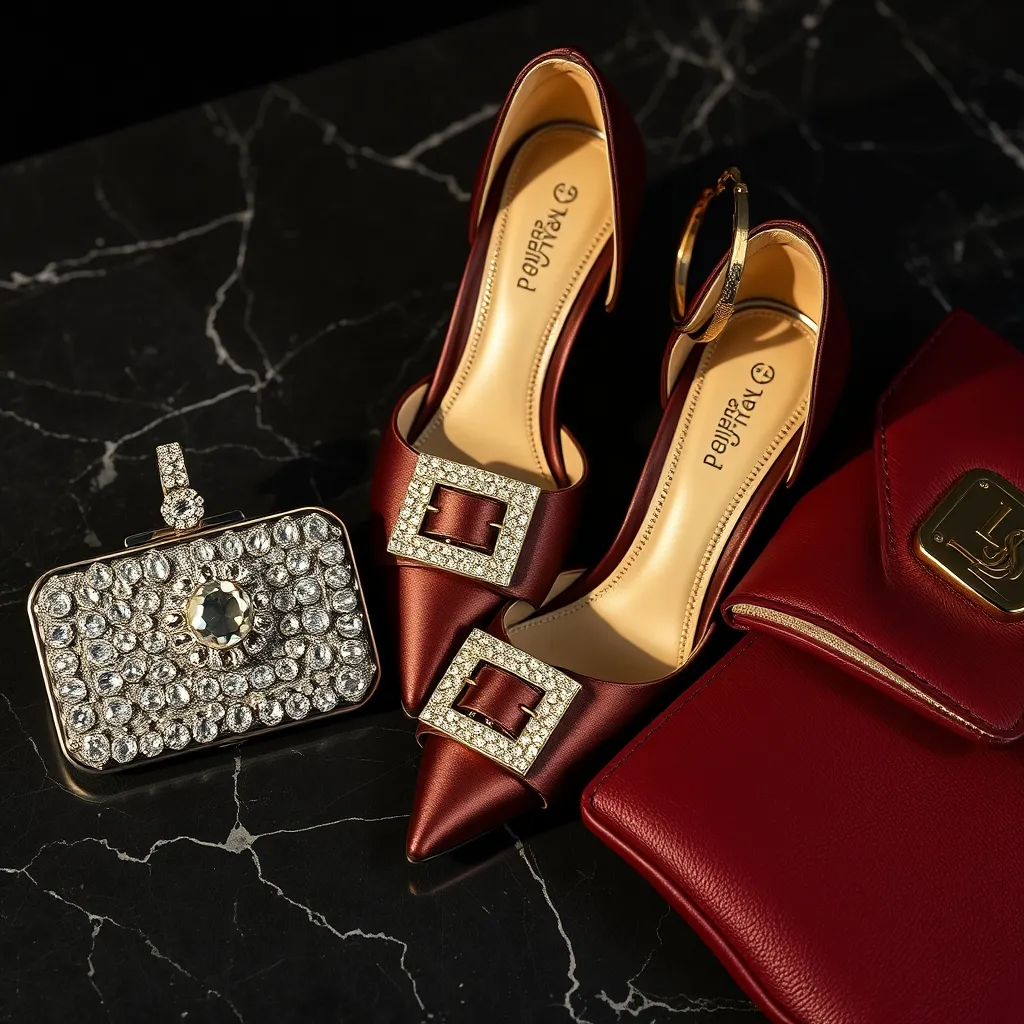Minaudière à cristaux, escarpins à boucle strass et créoles or : les accessoires qui font basculer le pantalon en tenue de gala