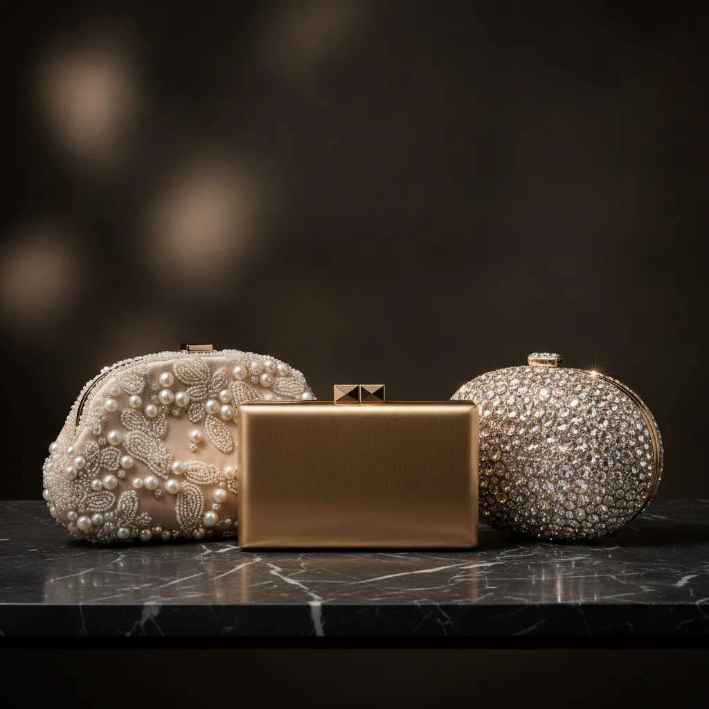 Minaudière sertie de cristaux, pochette en satin perlé : les sacs de cérémonie se choisissent six mois avant le jour J