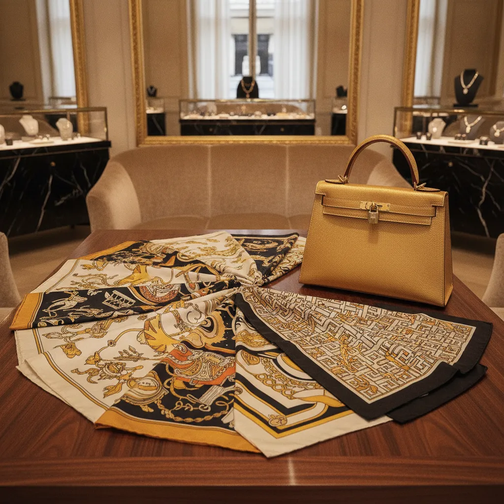 Carrés et Kelly Hermès vintage : les pièces phares des boutiques spécialisées de Saint-Germain