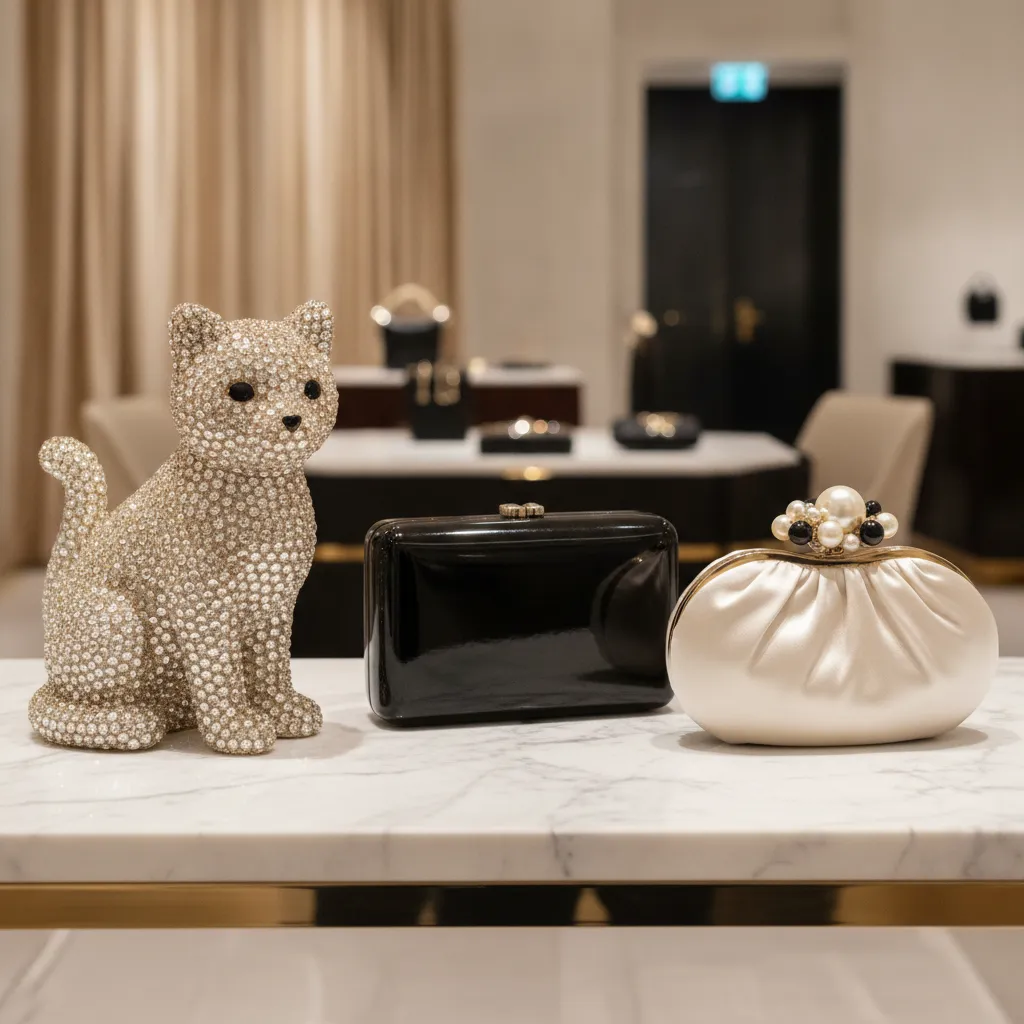 Figurative, box verni ou satin à fermoir bijou : trois silhouettes qui résument l'éventail stylistique de la minaudière sac