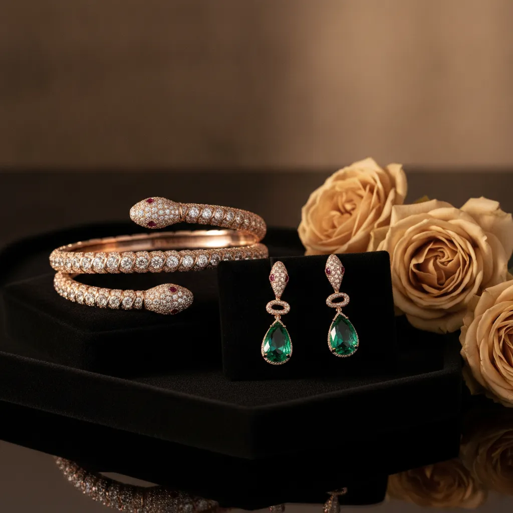 L'or rose et les pierres de couleur apportent une dimension romantique parfaite pour un mariage estival