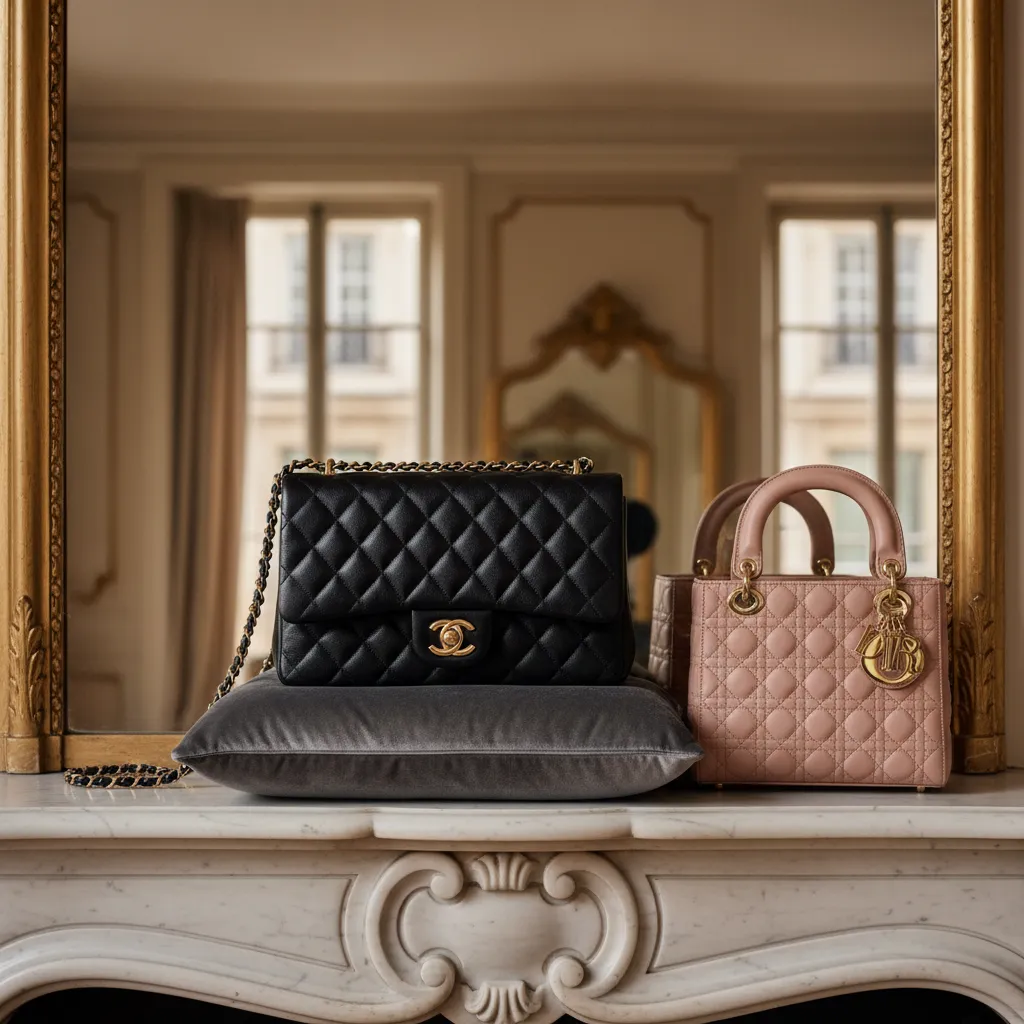 Classic Flap Chanel en caviar noir et Lady Dior en agneau rosé : deux visions du matelassage de luxe