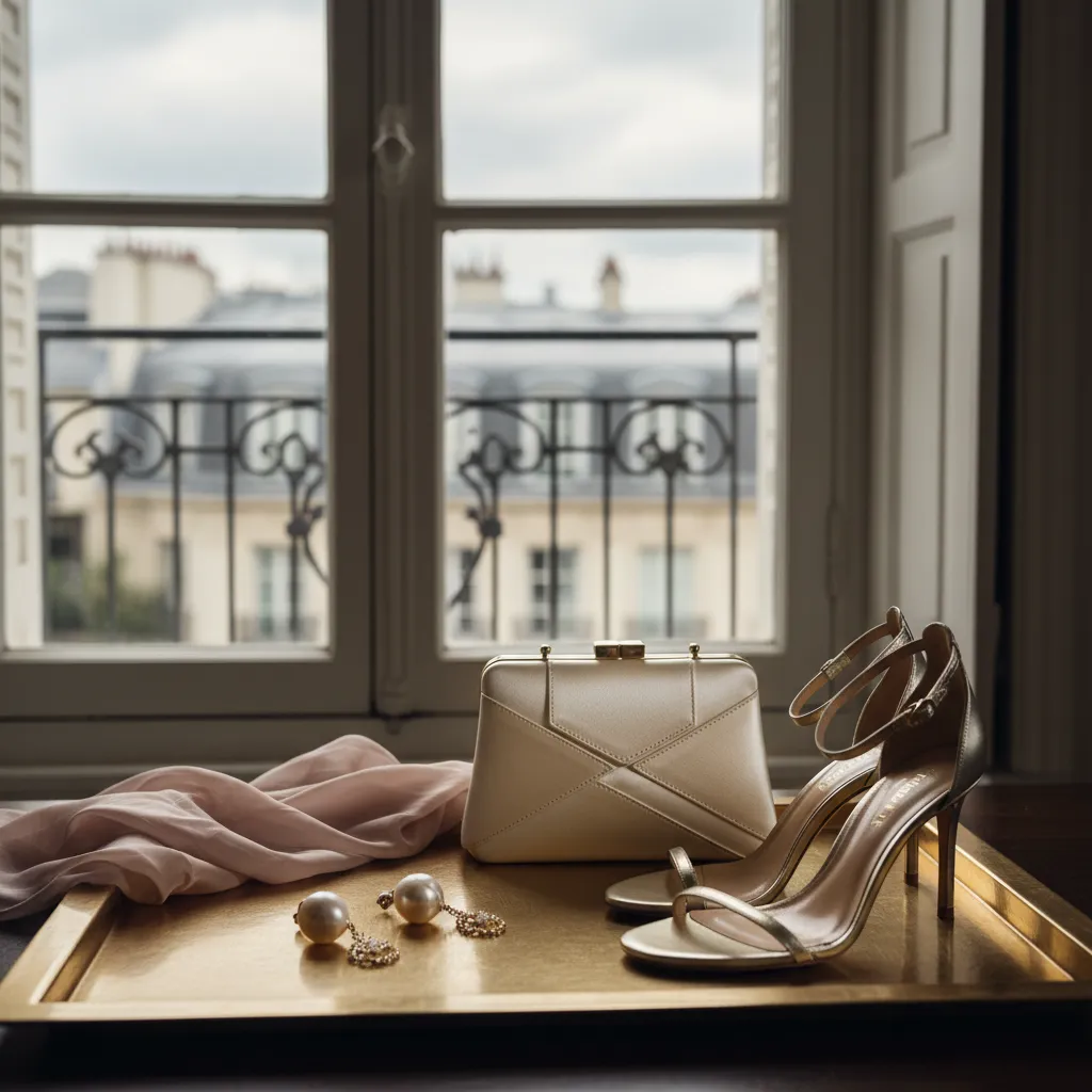 Pochette structurée, perles et sandales dorées : les accessoires qui élèvent une tenue d'invitée