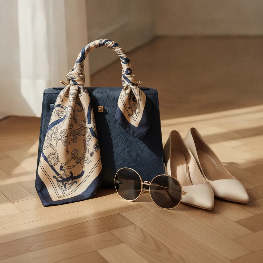 Carré de soie, escarpins en satin et lunettes oversize : la base d'un vestiaire accessoires polyvalent