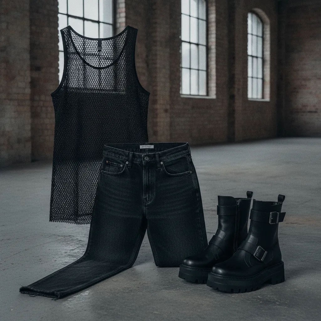 Débardeur mesh, jean brut et plateformes : la silhouette féminine la plus polyvalente pour une nuit au Berghain