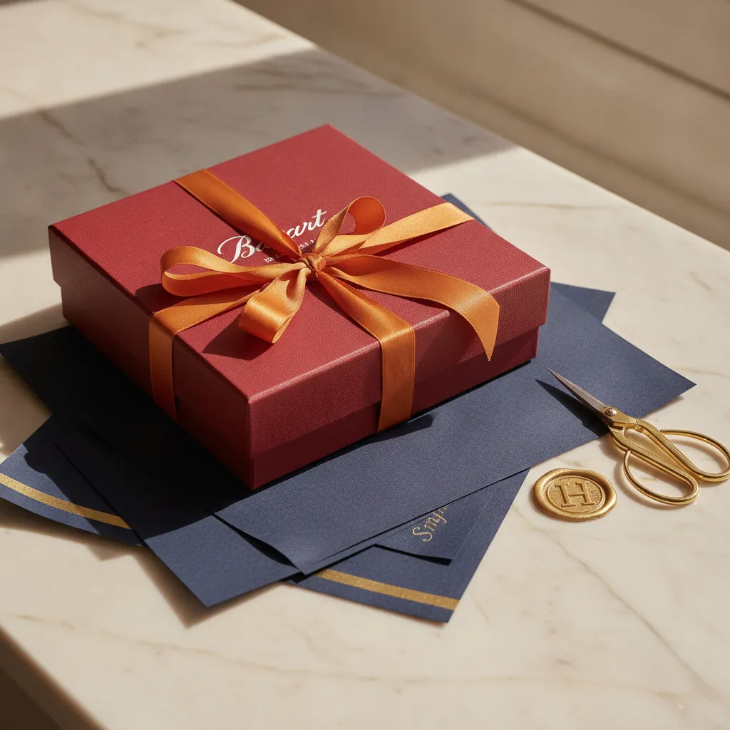Le coffret signature, du rouge Baccarat à l'orange Hermès, est un marqueur de prestige aussi puissant que l'objet lui-même
