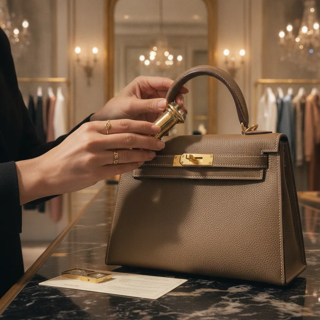 L'authentification minutieuse d'un Kelly Hermès : coutures, gravures et grain du cuir passés au crible