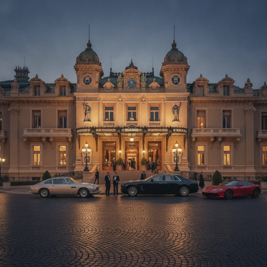 La façade du Casino de Monte-Carlo au crépuscule : depuis 1863, le dress code fait partie intégrante du spectacle monégasque.