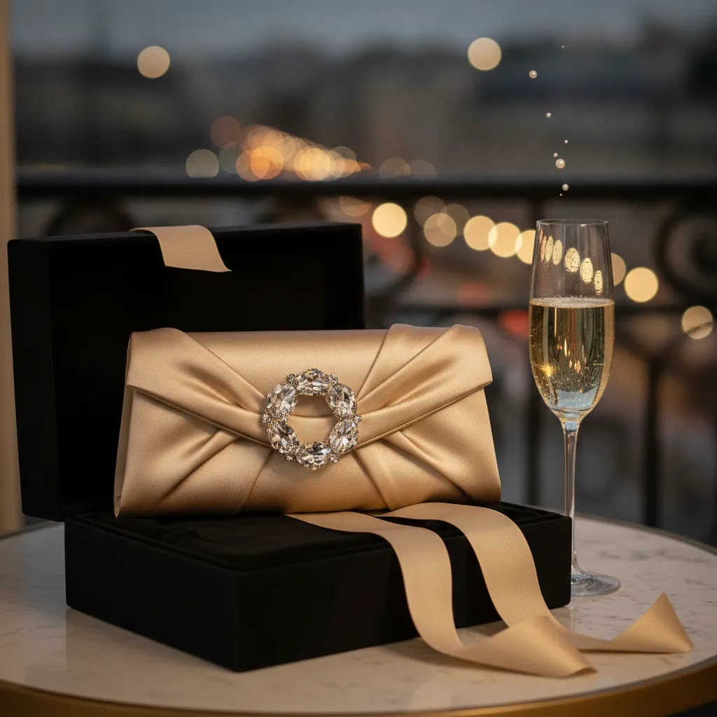 Une pochette de soirée signée transforme un cadeau d'affaires en pièce de collection que la cliente conservera des années