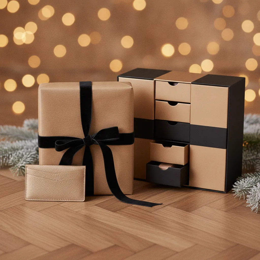 Porte-cartes en cuir, calendrier de l'Avent mini et emballage soigné : la tranche 25 à 50 euros