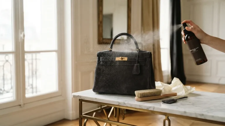 Imperméabiliser un sac en daim : produit, distance et fréquence