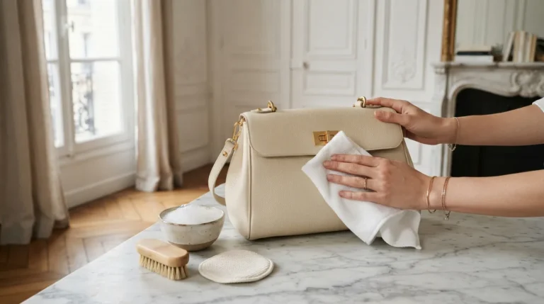 Nettoyer un sac en cuir clair sans laisser d'auréole