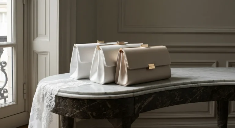 Pochette de mariée : blanc, ivoire ou champagne, comment ne pas jurer avec la robe