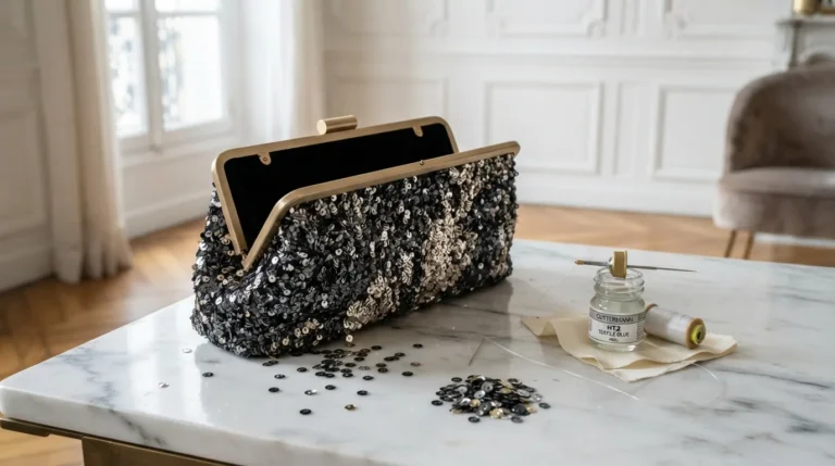 Sac à paillettes qui perd ses sequins : prévenir et réparer