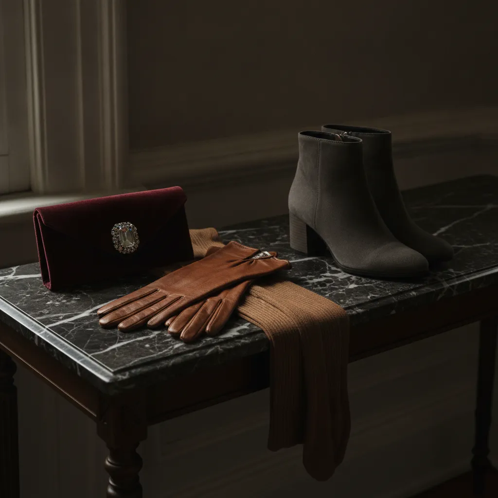 Gants longs, collants mérinos, broche en cristal : les accessoires thermiques qui remplacent l'écharpe sans sacrifier l'allure